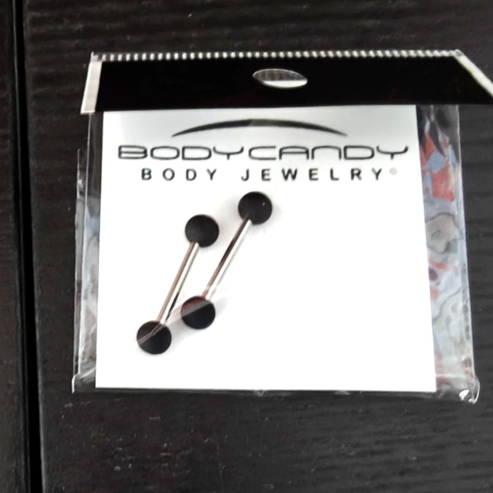 BodyCandy Black Barbell 14G Nipple Rings